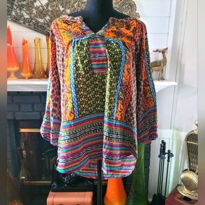 COPY - Fig And Flower Multicolor Bohemian Style Women's Top